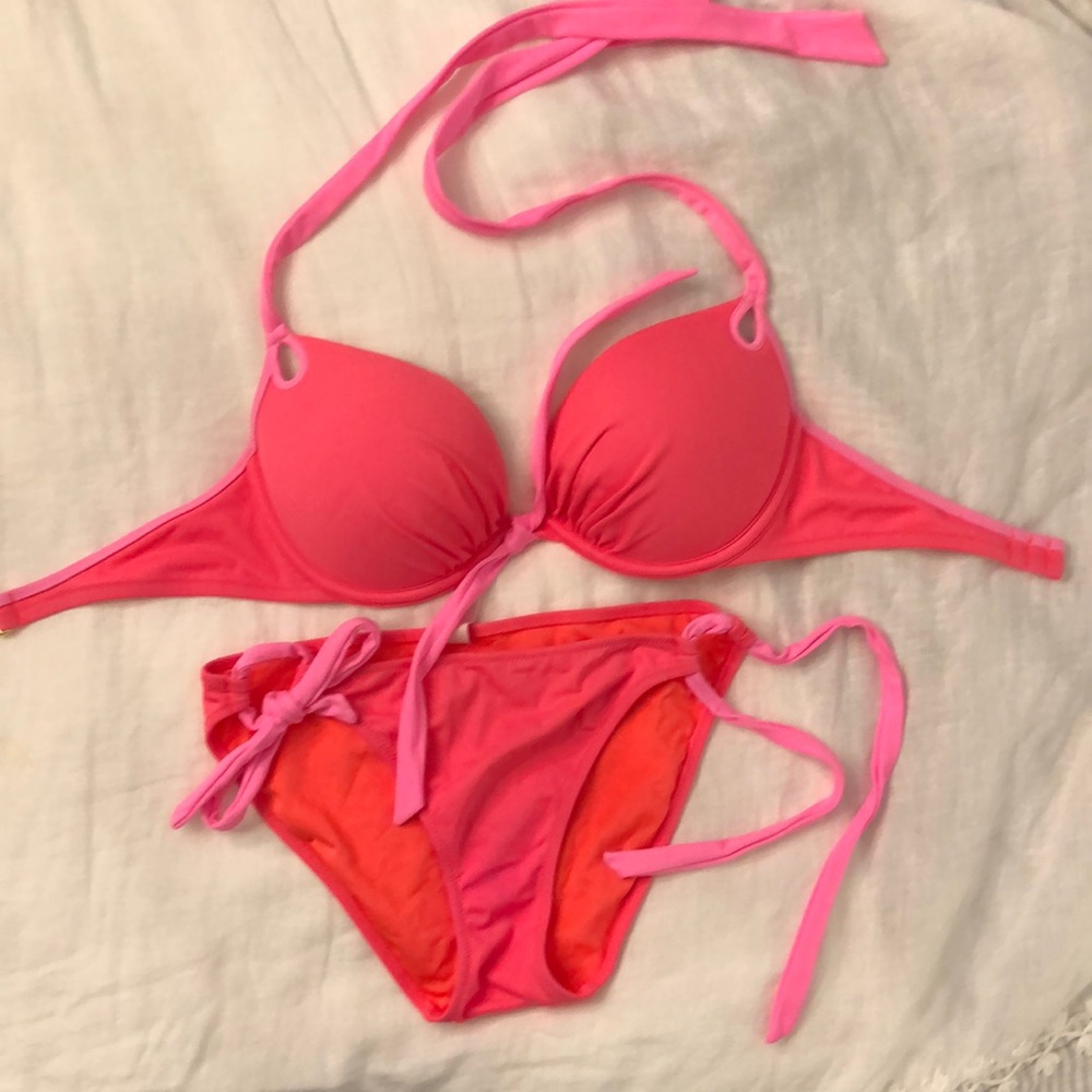 Victoria’s Secret push-up Hot pink Bikini
